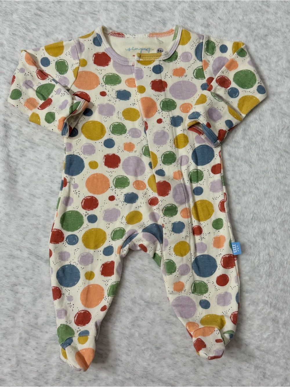 Simply Magnetic Me Colorful Polka Dot Footie Sleeper Newborn Baby Cotton Neutral